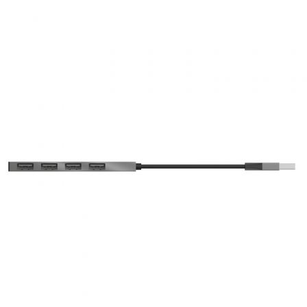 Trust Halyx Hub USB 2.0 de 4 puertos, Aluminio Gris